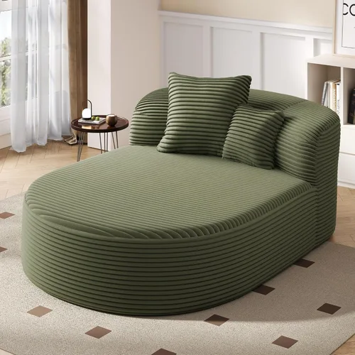Vista 13 de Quarte Modern 51.6" Indoor Oversized Chaise Lounger, Upholstered Sleeper Boneless Sofa Couch with Two Supportive Pillows for Living Room Bedroom