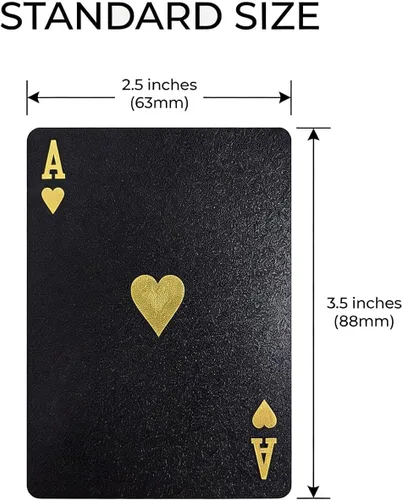 Vista 5 de ACELION Cartas de juego impermeables, cartas de plástico, baraja de cartas, tarjetas de póquer de regalo (negro)
