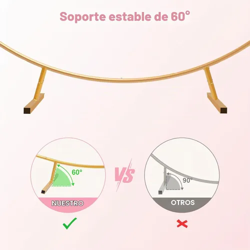 Vista 5 de IDAODAN - Marco redondo de arco de fondo de 6.9 pies, kit de soporte de arco de globos de metal dorado para boda, cumpleaños, base de anillo