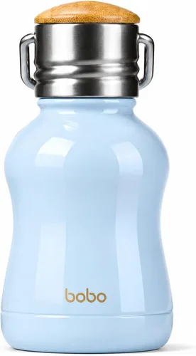 Vista 18 de YOHKOH Mini Botella de Agua Aislada al Vacío Con Tapa de Bambú - Botella de Agua Térmica de Acero Inoxidable para Mujeres, Niñas, Niños, Botella