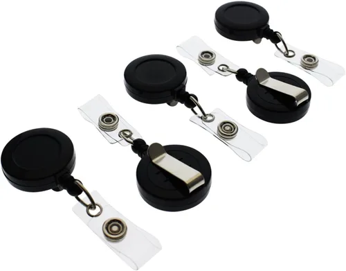 Vista 11 de Paquete de 25 carretes retráctiles de alta calidad para identificación y tarjeta de identificación con clip de metal seguro para cinturón y tirador