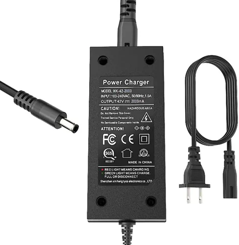 Vista 2 de EVAPLUS Certificado SGS Cargador de 42 V, 2 A, Adaptador de corriente con puerto CC hembra de 5,5 mm-2,5 mm/2,1 mm, Compatible con GOTRAX GXL V2