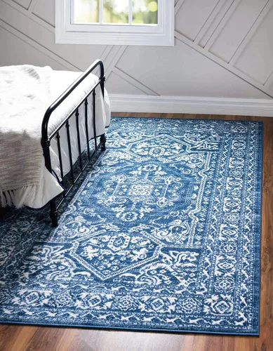 Vista 19 de Unique Loom Boston Collection - Alfombra de área con medallón (2 x 8 pies, color blanco y gris)