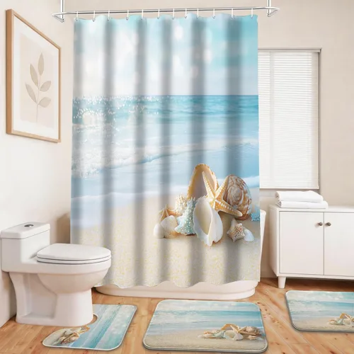 Vista 10 de Cool Modern - Juego de portaaviones para niños con cortina de ducha náutica militar y alfombras de 20 x 31 pulgadas, accesorios de baño, decoración