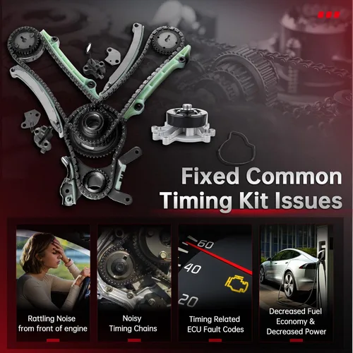 Vista 6 de cciyu Kit de cadena de distribución para Dodge para Jeep 4.7L 8Cyl V8 SOHC Juego de cadena de distribución automotriz de repuesto para Commander