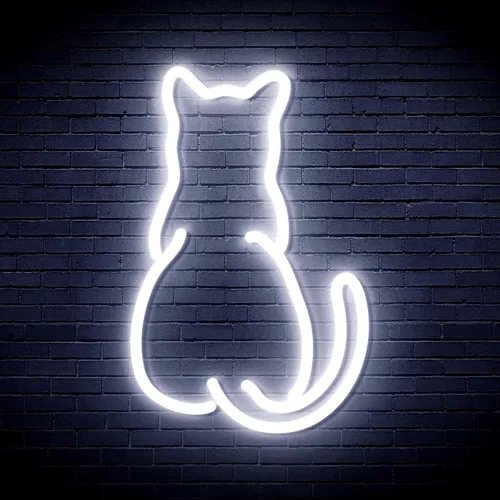 Vista 12 de AdvPro Gato gatito trasero mascota Flex silicona LED neón signo - azul - st16s32-fnu0023-b