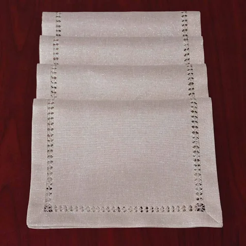 Vista 11 de Grelucgo Servilletas de mesa de comedor con dobladillo a mano para Halloween, hilo plateado entrelazado (negro, 4 servilletas de 18 x 18 pulgadas)