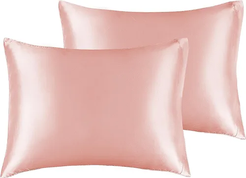 Vista 85 de BEDELITE Funda de almohada de satén para cabello y piel, súper suave y refrescante similar a las fundas de almohada de seda, paquete de 2 con cierre