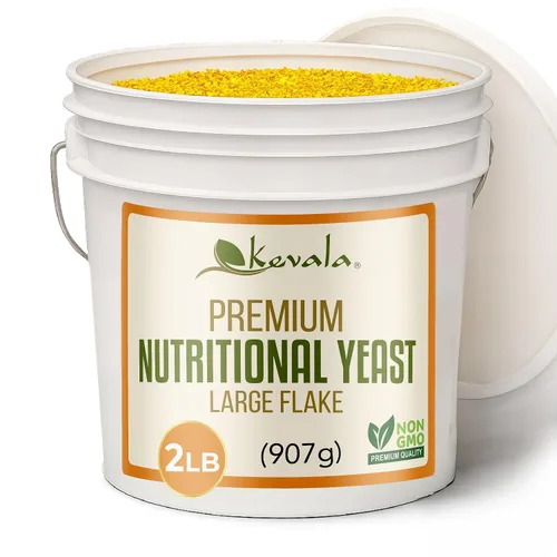 Vista 10 de Kevala Levadura nutricional fortificada premium – escamas grandes – condimento vegano – bajo en sodio – alternativa al queso – Kosher – Sin gluten