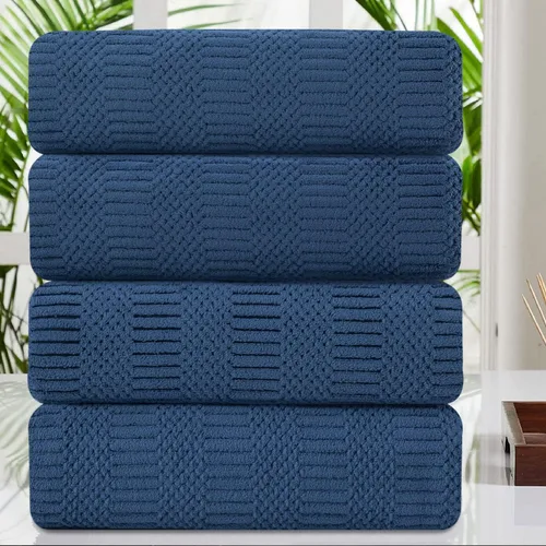 Vista 27 de Juego de 4 toallas de baño grandes de 35"x70" pulgadas, color negro, sábanas de baño extra grandes, toallas jumbo de gran tamaño de 600GSM, suaves