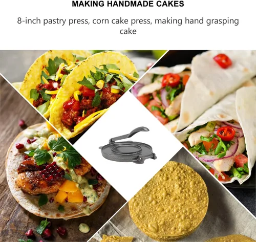 Vista 6 de BESPORTBLE Prensa de aluminio para hacer tortillas, máquina de prensa de masa antiadherente de 8.26 pulgadas para tortillas de maíz, pan y alimentos