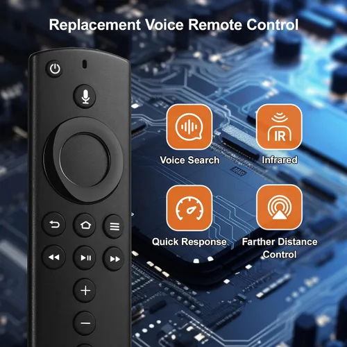 Vista 5 de Replacement Remote Voice Controller for Fire Stick 2nd Gen/Lite/4K/2020 Release, TVs Cube(1st/2nd Gen), Smart TV 3rd Gen, Not for Smart TV 1st/2nd