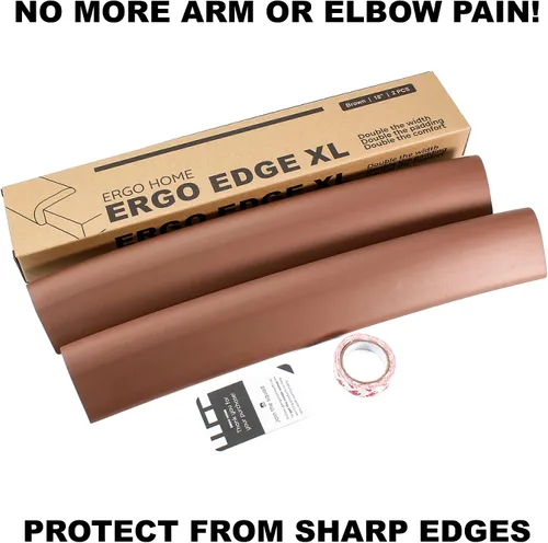 Vista 3 de Ergo Edge XL Protege tus brazos de bordes afilados de la mesa. Espuma de alta densidad de 3 pies [café]