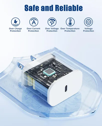 Vista 5 de Cargador para Apple Watch de carga rápida, cable de carga múltiple 3 en 1 con cargador USB C de 20 W, cable de carga iWatch de 3 pies para iWatch