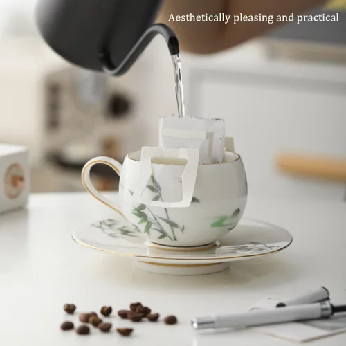 Vista 3 de Taza de cerámica, taza de té, taza de café, lindas tazas de café, juego de tazas de café, taza de capuchino, taza de té y platillo, calcomanía