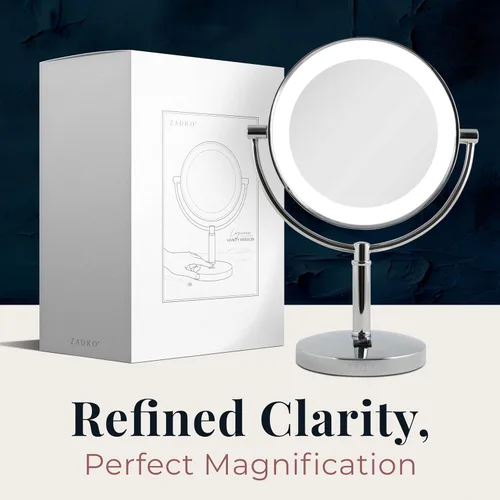 Vista 9 de Zadro Laguna Espejo de maquillaje de 11 pulgadas con luces y aumento LED iluminado espejo de maquillaje con aumento 10X/1