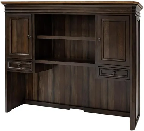 Vista 7 de Martin Furniture IMSA682 Executive Hutch con puertas de madera, totalmente montado, marrón