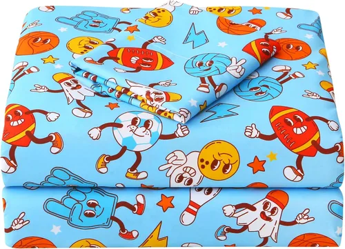 Vista 38 de Viviland 3 Pieces Boys Twin Sheets Set Kids, Baseball Printed Sheets