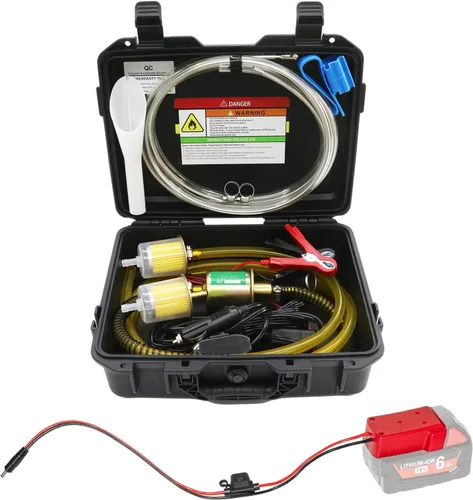 Vista 9 de Juego de bomba de transferencia de combustible de 12V 75W, bomba de transferencia de gasolina que mueve hasta 110 galones de gasolina o diésel por