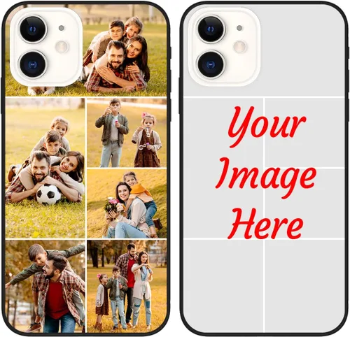 Vista 16 de Funda de teléfono con foto personalizada para iPhone 12, imagen/texto personalizado, funda negra suave delgada, regalo único de nicho para parejas