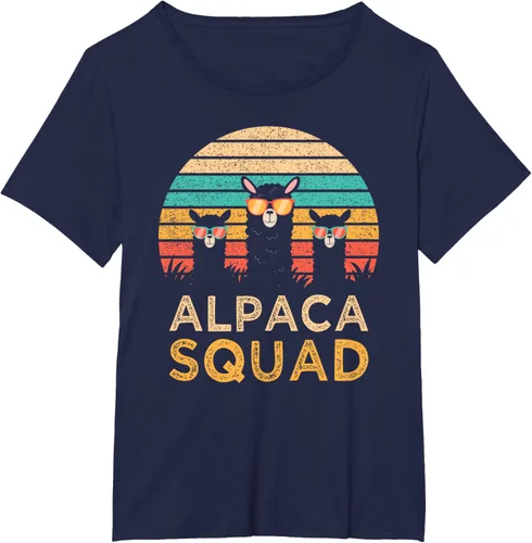 Vista 22 de Divertidas gafas de sol de escuadrón de alpaca Cool Alpacas Vintage Gift T-Shirt, Negro, S