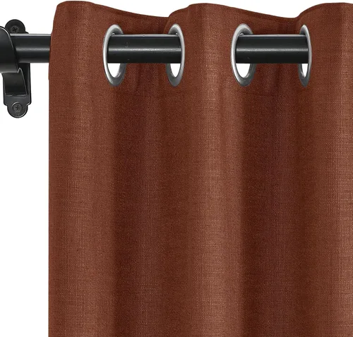 Vista 21 de Fcosie Cortinas opacas de lino 100 % opacas de 50 pulgadas de ancho x 63 pulgadas de largo, paneles de cortina con ojales para sala de estar