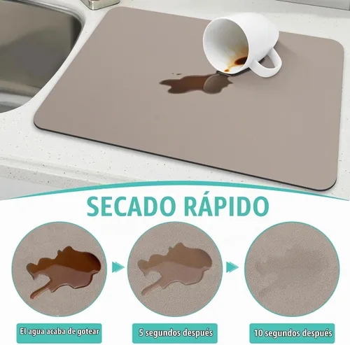 Vista 3 de Tapete de café súper absorbente para secar platos, tapete para barra de Caqui