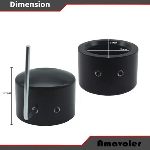 Vista 2 de Tapa de tuerca de eje delantero Tapones de eje para Harley Softail Electra Road Glide Sportster (negro)