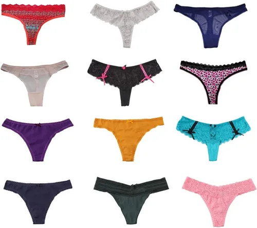 Vista 2 de HORIOL Variedad de tangas sexy para mujer, tangas de encaje en T