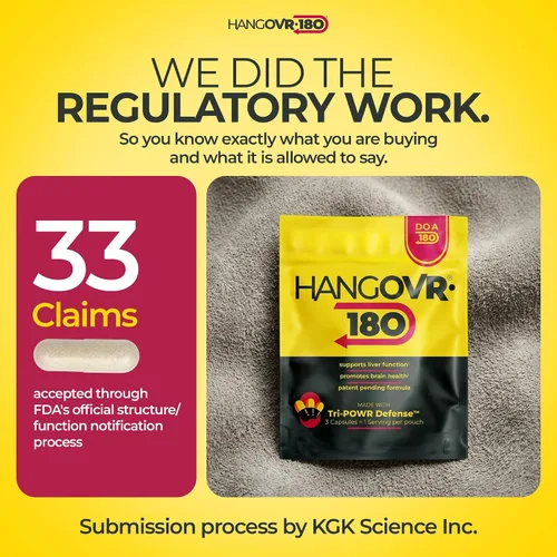 Vista 3 de Hangovr180® Tri-Power Antes de Beber Suplemento de defensa con DHM 1500mg - Apoya la salud del hígado y el cerebro, siéntete más fresco y mejor