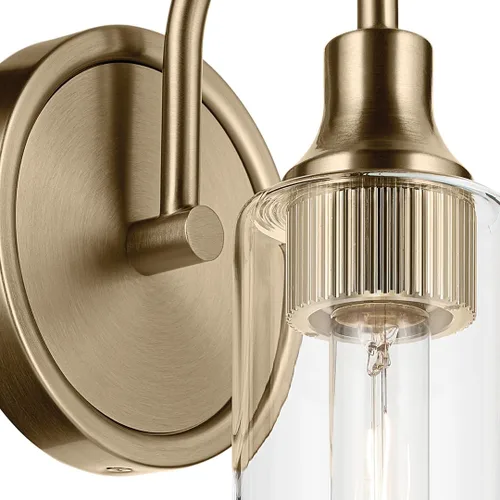 Vista 6 de Kichler Kavi - Lámpara de pared para baño, 1 luz, bronce champán Champagne bronce