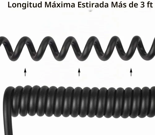 Vista 3 de Superbat Cable de 3G/HD SDI en espiral BNC cable 3ft 75 ohmios puente