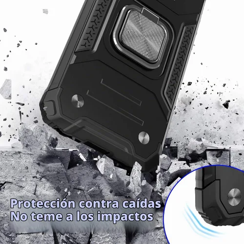 Vista 5 de Funda delgada para Moto One 5G Ace con protector de pantalla, absorción de golpes, resistente a prueba de caídas, con soporte de automóvil, funda