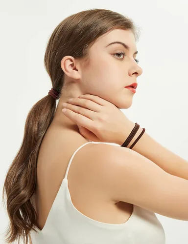 Vista 6 de Lazos para el cabello, 24 unidades, 0.197 pulgadas para cabello mediano, cómodos accesorios de algodón elástico para el cabello para mujeres, agarre