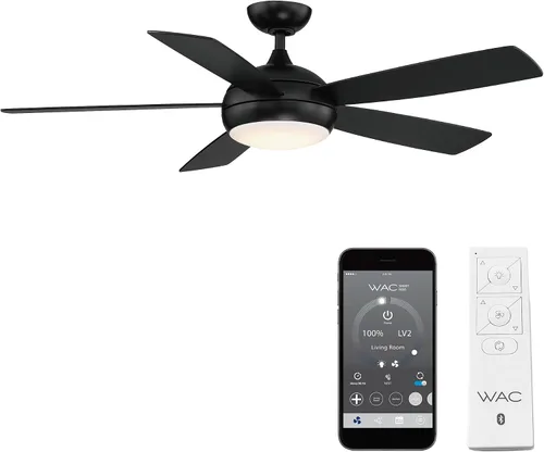 Vista 15 de WAC F-005L-BN Odyssey - Ventilador de techo de 52 pulgadas con luces LED y control remoto, níquel cepillado cepillado níquel