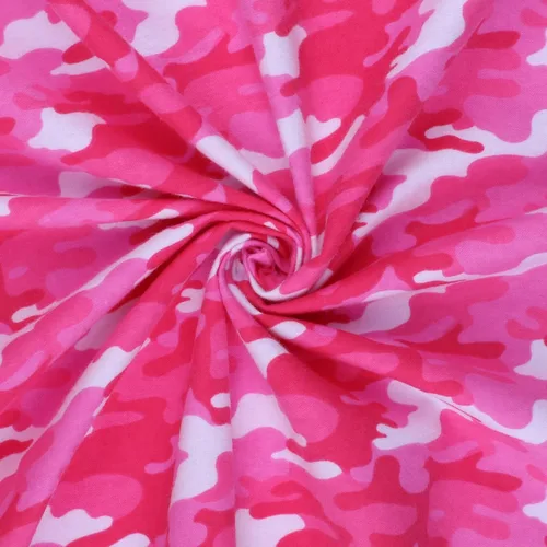 Vista 2 de Mook Fabrics Tela de franela de camuflaje [43 pulgadas de ancho], corte Rosa Hot
