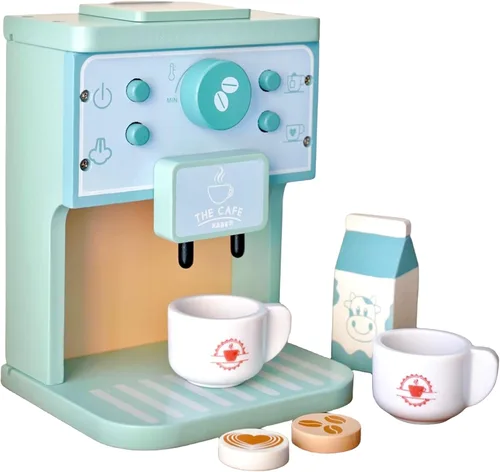 Vista 7 de Juego de juguetes de licuadora de madera para niños, juguete mezclador de galletas para hornear, accesorios de cocina Montessori para niñas y niños