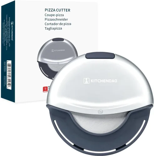 Vista 7 de KITCHENDAO Pizza Cutter Wheel with Cover, Detachable, 4 Inch Blade, Red