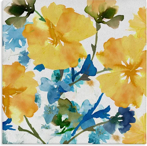 Vista 11 de Stupell Industries Placa de pared de hibisco amarillo y azul por Flora Kouta