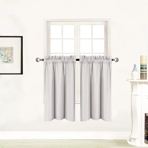 Vista 22 de Better Home Style - Cortina aislante para ventana, 2 paneles, 100% opaca, paneles cortos para cocina, baño o cualquier ventana pequeña