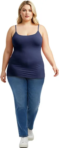 Vista 59 de Emmalise Camisola larga casual básica para mujer, con tirantes ajustables, top en capas