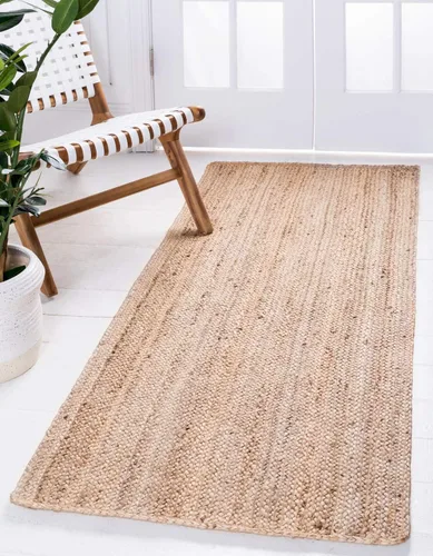 Vista 46 de Unique Loom Alfombra trenzada de la colección de yute - Dhaka (1' 2" x 6' 1", camino de mesa, gris)