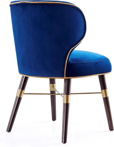 Vista 7 de Manhattan Comfort Silla de comedor Strine Velvet en color azul