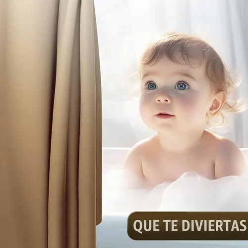 Vista 3 de OLANLY Juego de cortinas de ducha de lujo beige y blanco degradado con 12 ganchos, cortinas de ducha decorativas impermeables y lavables para baño