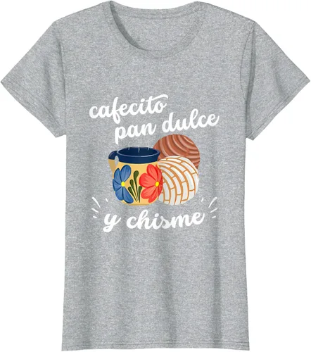 Vista 22 de Camiseta Cafecito Pan Dulce y Chisme Mexican Hispanic Pride Breakfast Negro