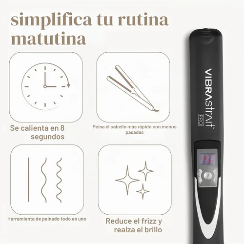 Vista 6 de Plancha plana oscilante VIBRAstrait (tamaños de 1 pulgada, 1.75 pulgadas), 2.5 cm Alisador de pelo de cerámica rápido, sin encrespamiento, fácil