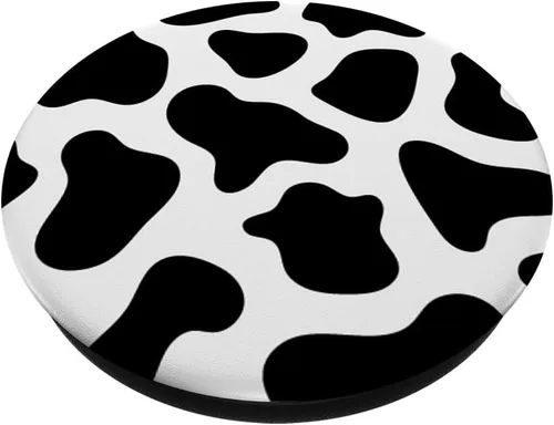 Vista 2 de Diseño de vaca en blanco y negro para adolescentes y mujeres PopSockets Standard PopGrip