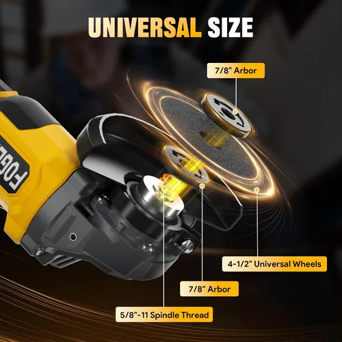 Vista 2 de Amoladora Angular Inalámbrica, Herramientas de Amoladora Eléctrica de 4-1/2 Pulgadas Compatible con Batería Dewalt 20V MAX, Amoladora Inalámbrica