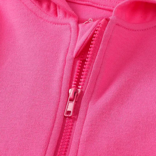Vista 3 de ROMPERINBOX Sudadera con capucha para bebé y niña, con cremallera completa, ligera, delgada, abrigo, sudaderas de 0 a 24 meses