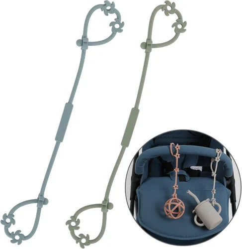 Vista 7 de Correas de seguridad de juguete, clips de silicona para chupetes, correa elástica ajustable para cochecitos, silla alta, cunas, cestas colgantes